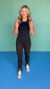 SSYS Black Front Slit Leggings