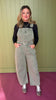 Olive Washed Barrel Overall Jumpsuit