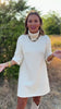 SSYS Evie Long Sleeve Turtleneck Mini Sweater Dress In Ivory