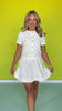 White Tweed Button Detail Dress