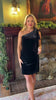 SSYS Delia One Shoulder Velvet Bow Dress In Black