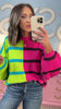 Pink Contrast Stripe Drop Shoulder Sweater *FINAL SALE*