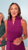 SSYS Peyton Sleeveless Scuba Frill Neck Top In Teal