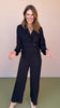 Black Belted Waist Blazer Jumpsuit *FINAL SALE*