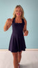 SSYS Scallop Criss Cross Back Active Dress In Navy