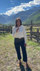 SSYS Bristol Long Sleeve Sweater With White Eyelet Collar In Beige