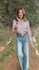 SSYS Romy Gingham Ruffle Top In Brown