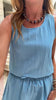 SSYS Teagan Linen Side Slit Top In Cornflower
