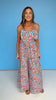 Blue Multi Floral Bow Front Detail Jumpsuit