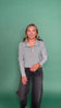 SSYS Kelly Mock Neck Long Sleeve Top In Black Houndstooth