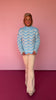 Powder Blue Wavy Stripe Stitched Knit Scallop Hem Sweater *FINAL SALE*