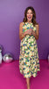 Green Multi Flower Print Poplin Tiered Midi Dress *FINAL SALE*