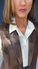 SSYS Jules Faux Leather Vest In Brown