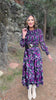 SSYS Wrenley Sheer Long Sleeve Tiered Maxi Dress In Berry Floral