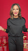 SSYS Scuba Sequin Wide Leg Pants In Black