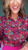 SSYS Becca Contrast Piping Button Down Top In Hunter Floral