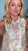 SSYS Caroline Rhinestone Collar Sleeveless Dress In Pastel Floral Brocade