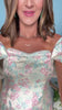 SSYS Kyla Pastel Floral Brocade Off The Shoulder Dress