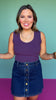 SSYS Maroon U Neck Line Ribbed Tank Top