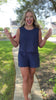SSYS Allison Lace Scallop Shorts Button Back Tank Set In Navy