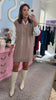 Taupe Cable Knit Twofer Shirt Dress *FINAL SALE*