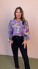 Purple Paisley Patchwork Print Peasant Sleeve Top *FINAL SALE*