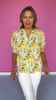 Ivory Yellow Floral Smocked Yoke Split Neck Top *FINAL SALE*