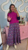 SSYS Daisy One Tier Maxi Skirt In Purple Floral