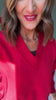 SSYS Lara V Neck Fleece Lined Cropped Sweatshirt In Red