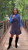 SSYS Cindy Lou Tweed Pleated Jumper Dress In Navy Multi