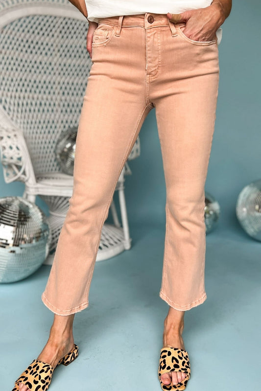 Vervet Peach Wash High Rise Kick Flare Jeans, kick flare, spring look, mom style, peach, shop style your senses by mallory fitzsimmons