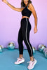 SSYS black With White Mini Scallop Stripe Leggings, high waist, matching set, gym look, seamless, must have, shop style your senses by mallory fitzsimmons