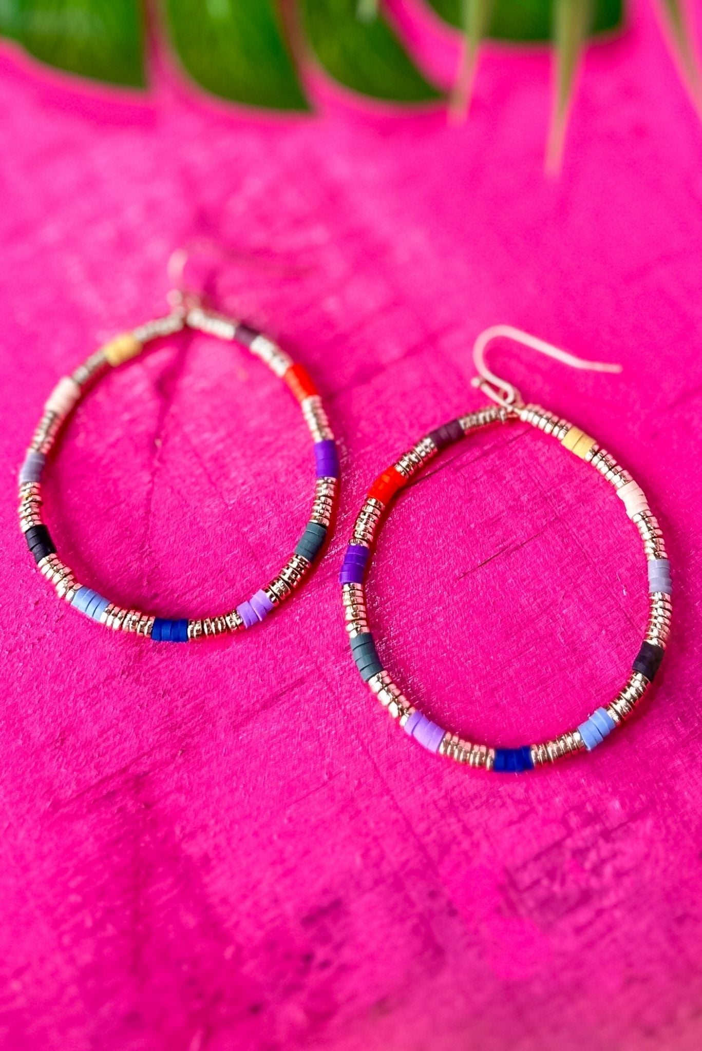 Multi Beaded Pointed Open Circle Dangle Earrings, fringe, statement piece, must have, summer look, shop style your senses by mallory fitzsimmons