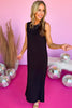 black Sleeveless Side Slit Maxi Dress, side slit, maxi, everyday wear, summer look, easy fit, must have, shop style your senses by mallory fitzsimmons