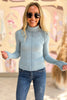 Light Blue Exposed Hem Turtleneck Top, fall staple, fall fashion, must have, layered look, exposed hem detail, shop style your senses by mallory fitzsimmons