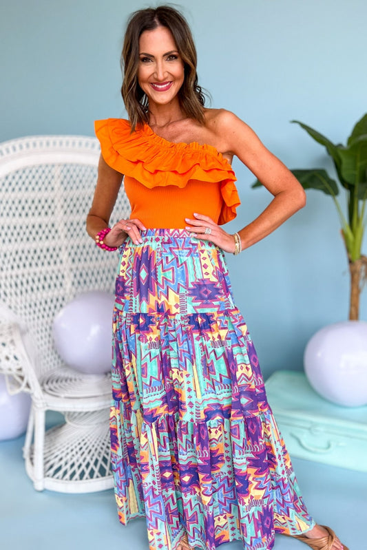 Turqoiuse Abstract Printed Maxi Skirt, spring fashion, spring look, pocket detail, must have, mom style, resort wear, shop style your senses by mallory fitzsimmons