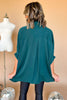 Hunter Green Oversized Dolman Sleeve Tunic Top, office look, work wear, mom style, elevated look, shop style your senses by mallory fitzsimmons