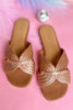 Tan Woven Slide Sandals