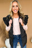 black Ruffle Sleeve Puffer Vest, fall fashion, must have, layered look, elevated look, chic, mom style, shop style your senses by mallory fitzsimmons