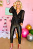 Black Faux Leather High Rise Skinny Jeans*FINAL SALE*