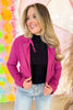 Fuchsia Suede Belted Moto Jacket, fall fashion, fall must have, layered look, elevated look, chic, mom style, shop style your senses by mallory fitzsimmons