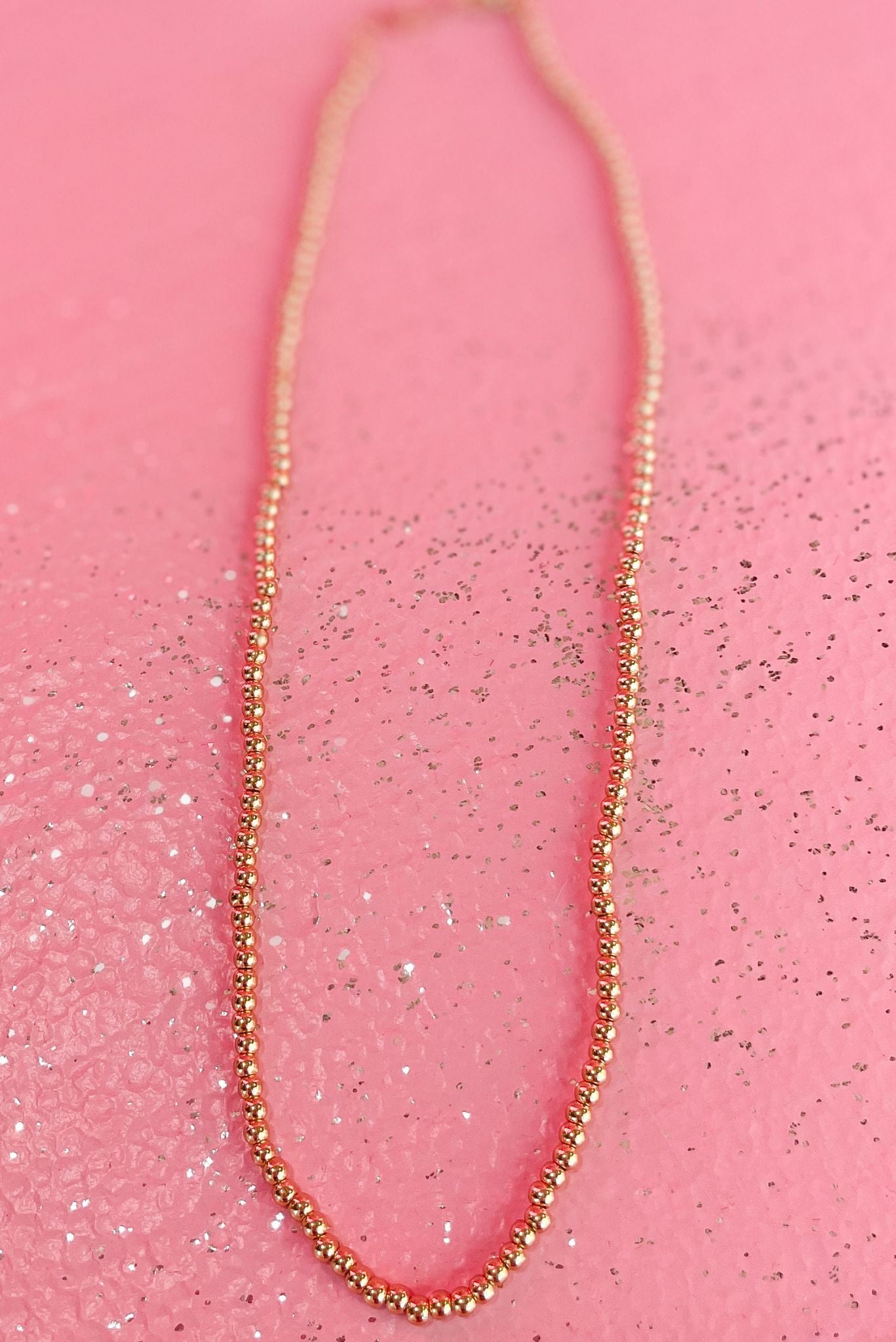 Gold Beaded 12" Necklace