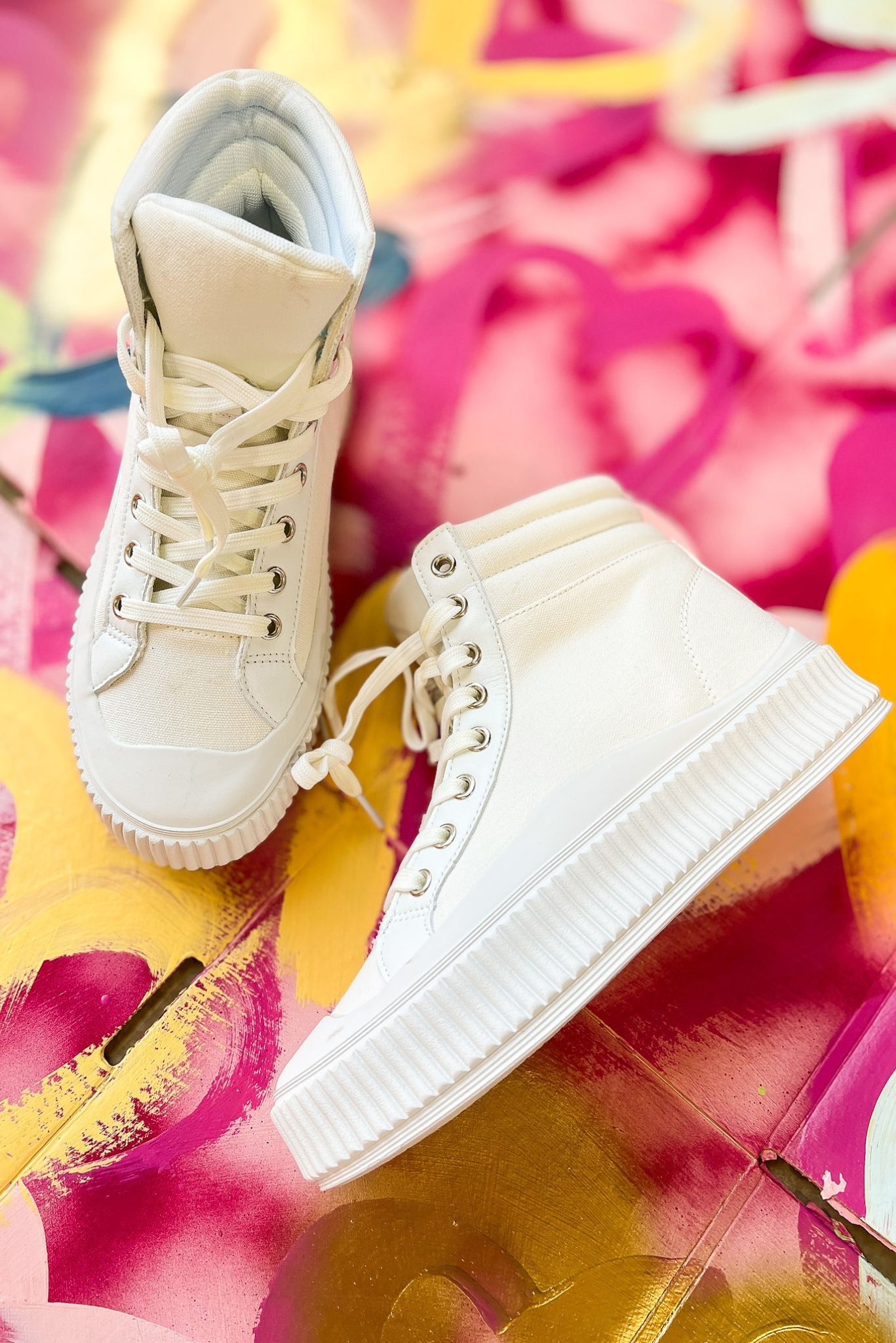 High platform sneakers white online