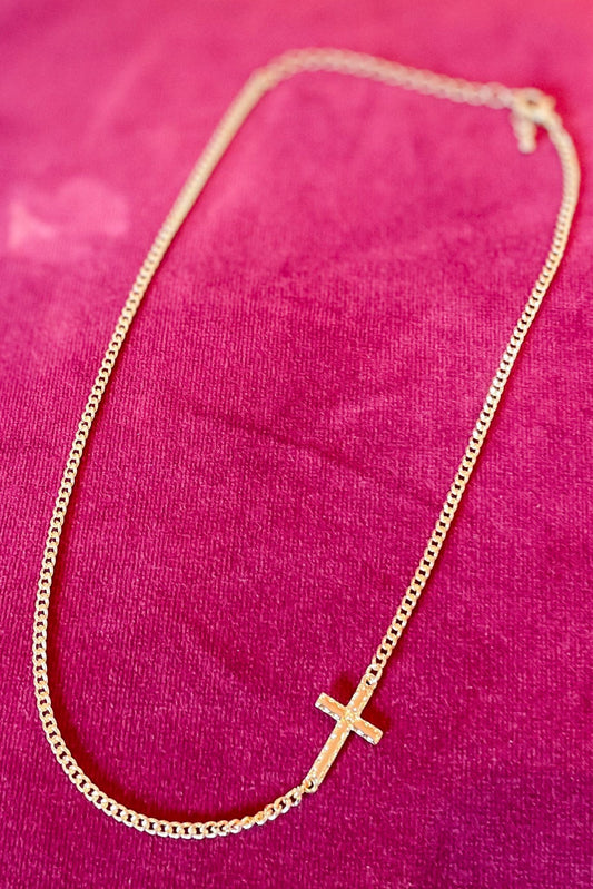 Gold Cross Accent Chain Necklace, fall fashion, must have, chic, elevated look, everyday wear, mom style, shop style your senses by mallory fitzsimmons