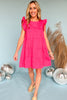 hot pink Ruffle Cap Sleeve Tiered Dress *Final Sale*, spring fashion, must have, ruffle tiered dress, everyday wear, mom style, shop style your senses by mallory fitzsimmons