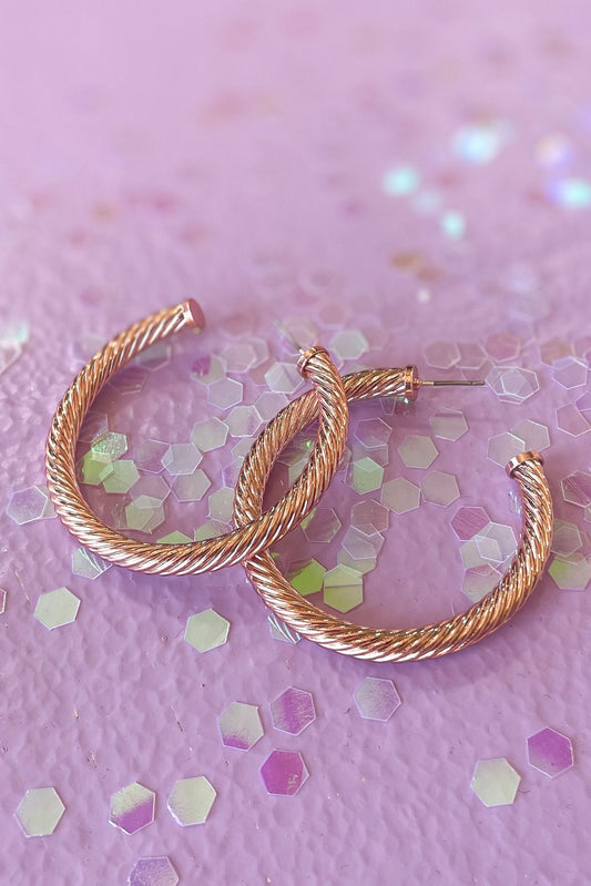 light pinkTwisted Metal Open Hoop Earrings, must have, mom style, elevated look, shop style your senses by mallory fitzsimmons