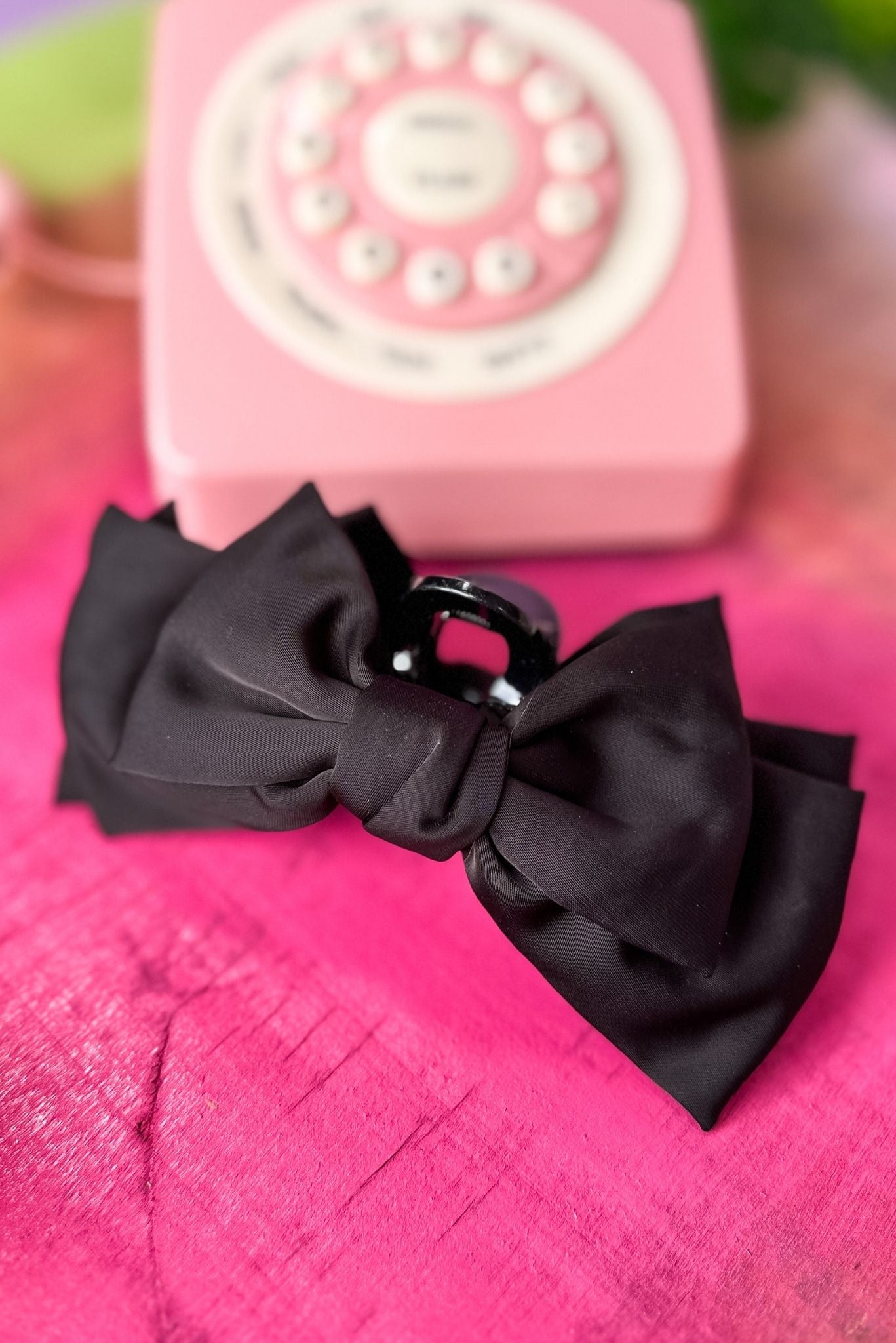 Black Bow Hair Claw Clip