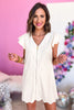 SSYS Ivory Get Ready Robe™, everyday wear, glam, must have, zip up front, ruffle sleeve, loose fit, shop style your senses by mallory fitzsimmons
