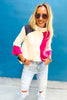 Cream Pink Grey Colorblock Mock Neck Bell Sleeves Sweater, mock neck detail, fall must have, trendy, mom style, shop style your senses by mallory fitzsimmons