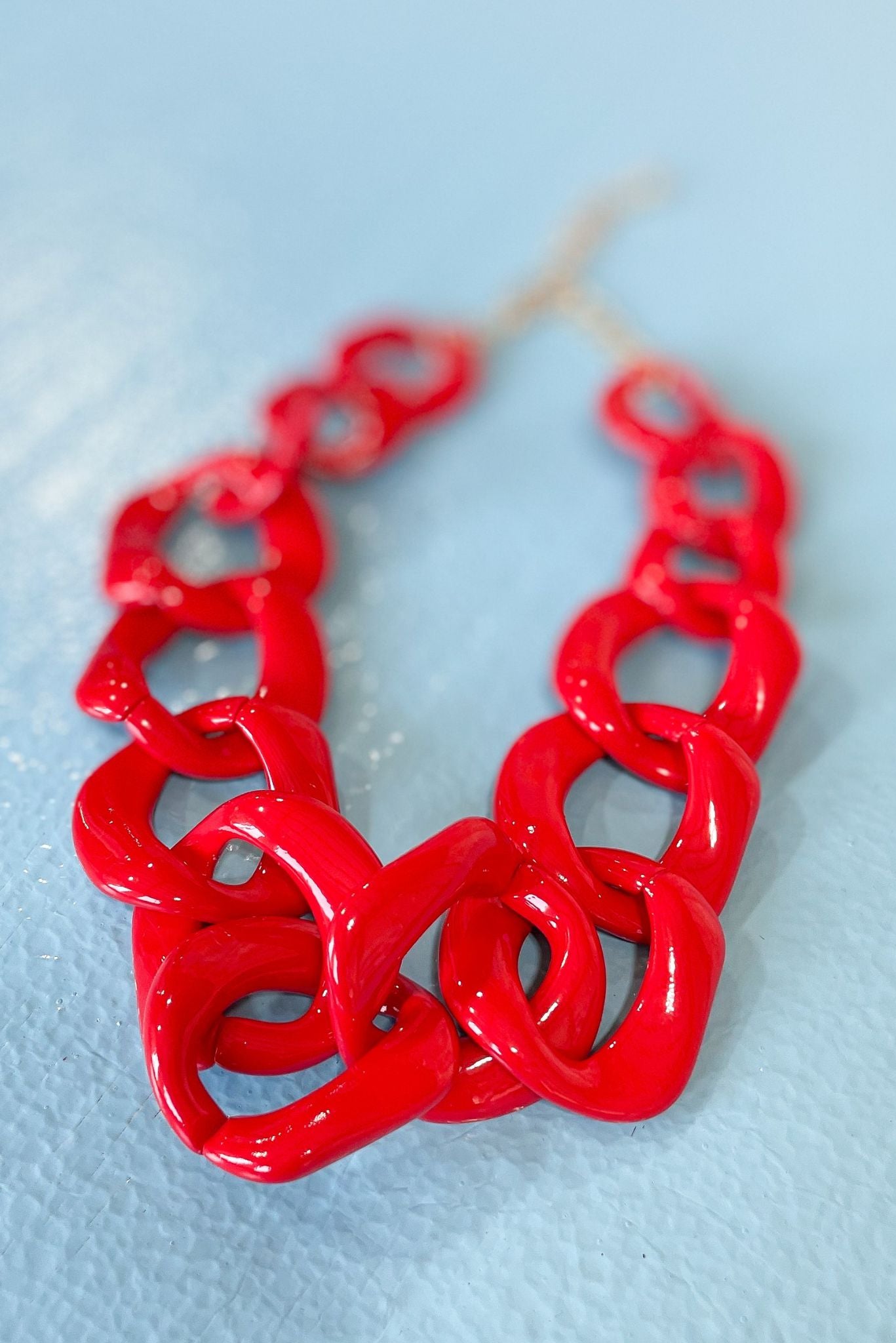 Chunky Red Acetate Link Necklace, statement necklace, work wear, red accessory, game day, elevated look, shop style your senses by mallory fitzsimmons